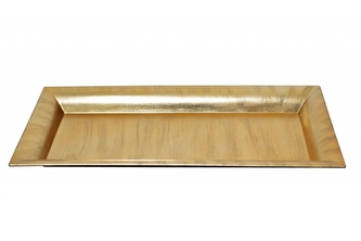 Dekorační tác zlatý s patinou 36x17x2,5 cm