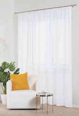 Dekorační záclona s řasící páskou na žabky TRESSE bílá 285x260 cm MyBestHome