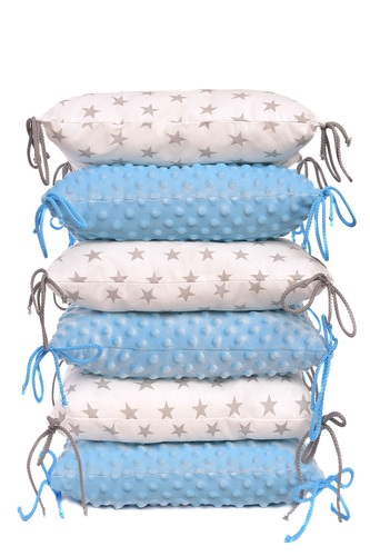 T-TOMI Polštářkový mantinel MINKY White grey stars