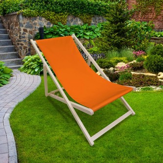 Zahradní skládací lehátko MATTI oranžová 58x120 cm Mybesthome