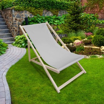 Zahradní skládací lehátko MATTI světle šedá 58x120 cm Mybesthome