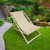 Zahradní skládací lehátko MATTI světle béžová 58x120 cm Mybesthome