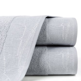 Bavlněný froté ručník s bordurou METALIC 50x90 cm, stříbrná, 480 gr Mybesthome