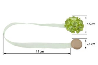 Dekorační ozdobná spona na závěsy s magnetem MARTINA, zelená, O 4,5 cm Mybesthome cena za 2 ks v balení