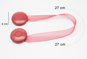 Dekorační ozdobná spona na závěsy s magnetem MUSA červená, O 4 cm Mybesthome cena za 2 ks v balení