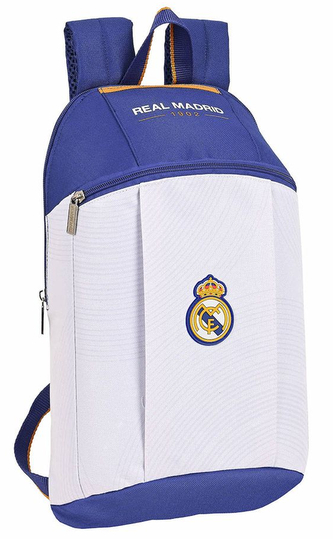 Jednoduchý mini batoh FC Real Madrid: 21/22 (objem 8,6 litrů|22 x 39 x 10 cm) bílý polyester