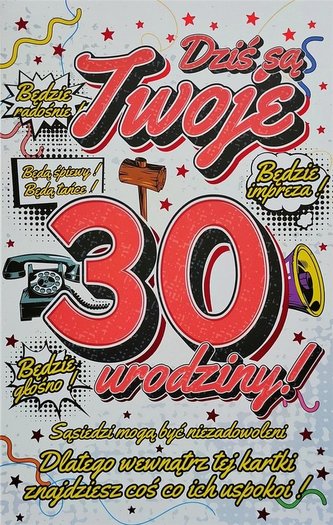 Karnet Urodzinowy 30