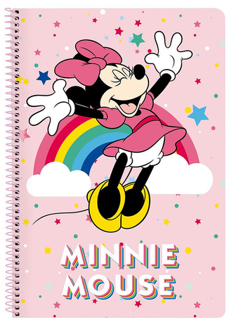 Sešit - blok A4 v kroužkové vazbě Disney|Minnie Mouse: Rainbow (21,5 x 31 cm) 80 listů