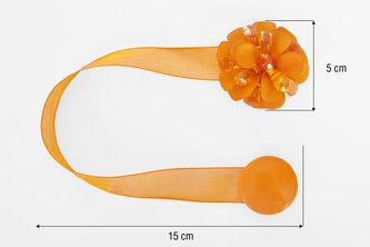 Dekorační ozdobná spona na závěsy s magnetem CHITA, oranžová, O 5 cm Mybesthome cena za 2 ks v balení