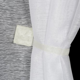 Dekorační ozdobná spona na závěsy s magnetem CUBE krémová  3,5x3,5 cm (cena za 2 kusy) Mybesthome