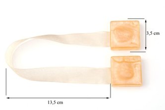 Dekorační ozdobná spona na závěsy s magnetem SAMY světle oranžová,  3,5x3,5 cm Mybesthome cena za 2 ks v balení