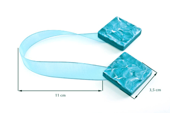 Dekorační ozdobná spona na závěsy s magnetem TAMAY tyrkysová,  3,5x3,5 cm Mybesthome