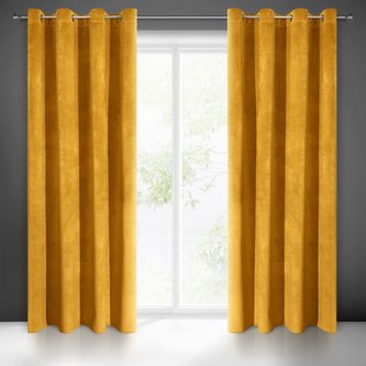 Dekorační velvet závěs VERMONT mustard/hořčicová 140x250 cm (cena za 1 kus) MyBestHome