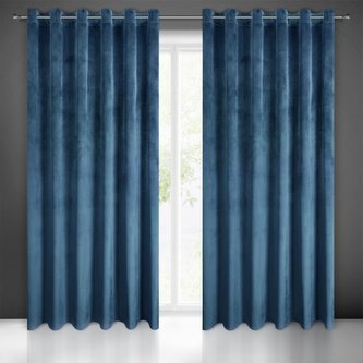 Dekorační velvet závěs MELANI modrá 215x250 cm (cena za 1 kus) MyBestHome