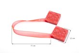 Dekorační ozdobná spona na závěsy s magnetem TAMAY červená,  3,5x3,5 cm Mybesthome