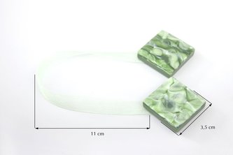 Dekorační ozdobná spona na závěsy s magnetem TAMAY zelená,  3,5x3,5 cm Mybesthome