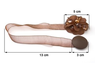 Dekorační ozdobná spona na závěsy s magnetem CHITA, hnědá, O 5 cm Mybesthome cena za 2 ks v balení
