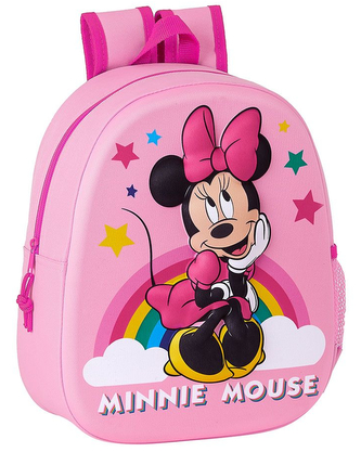 Dětský 3D batoh Disney: Minnie Mouse (8,5 litrů|28 x 33 x 9 cm) růžový polyester