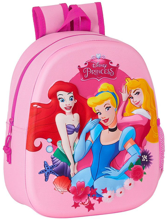 Dětský 3D batoh Disney: Princess (8,5 litrů|28 x 33 x 9 cm) růžový polyester