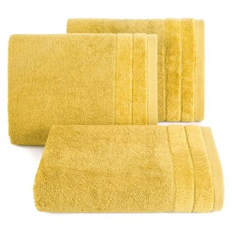 Bavlněný froté ručník s proužky DAMIAN 50x90 cm, mustard/hořčicová, 500 gr Mybesthome