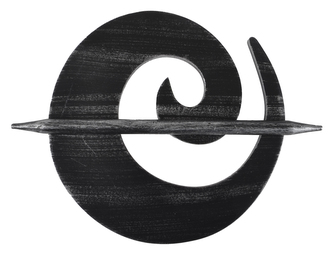 Dekorační ozdobná spona na závěsy z přírodního dřeva ANGEL, černá/stříbrná, o 18 cm Mybesthome