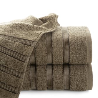 Bavlněný froté ručník s proužky JADEA 50x90 cm, světle hnědá, 500 gr Mybesthome