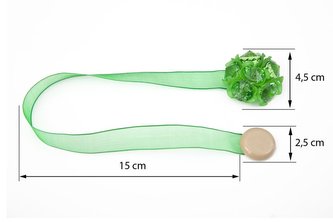 Dekorační ozdobná spona na závěsy s magnetem MARTINA, zelená, O 4,5 cm Mybesthome cena za 2 ks v balení