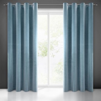 Dekorační velvet závěs ADELE RINGS světle modrá 140x250 cm (cena za 1 kus) MyBestHome