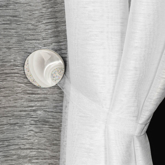 Dekorační ozdobná spona na závěsy s magnetem MARLENA stříbrná,  O 4 (cena za 2 kusy) Mybesthome