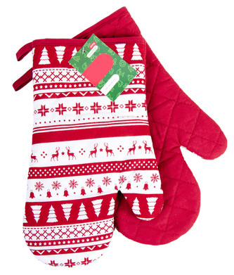 Kuchyňské rukavice chňapky JINGLE červená 19x30 cm Essex
