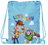 Batoh pytlík se šňůrkami Disney|Toy Story|Příběh hraček: Let's Play (26 x 34 cm) modrý polyester
