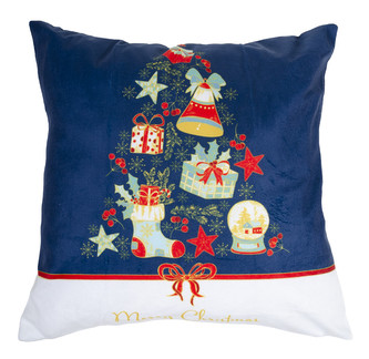 Polštář XMAS MIRACLE modrá/bílá 40x40 cm mikrovlákno  ESSEX