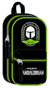 Batoh s penály na tužky Star Wars|Hvězdné války: TV seriál The Mandalorian (12 x 23 x 5 cm) černý polyester