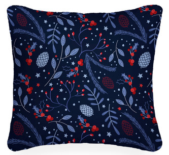 Polštář XMAS TIME modrá - motiv E Essex 40x40cm, mikrovlákno