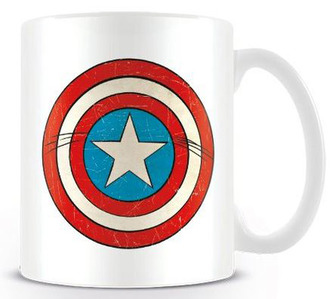 Bílý keramický hrnek Marvel|Captain America: Shield|Štít (objem 315 ml)