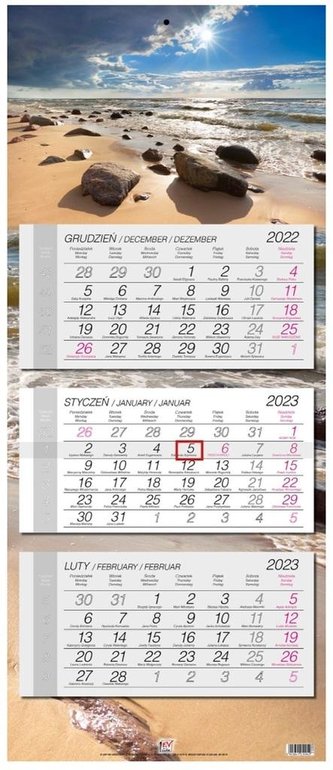 Kalendarz 2023 trójdzielny Bałtyk Kalendarz 2023 trójdzielny Bałtyk