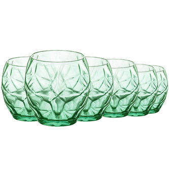 Skleničky Bormioli Rocco, ORIENTE WATER COOL GREEN | 320260BAQ121990 | 6 x 402 ml | 9,1 x 9,2 cm