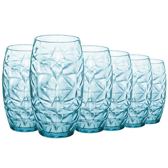 Skleničky Bormioli Rocco, ORIENTE COOLER COOL| 320267BAC121990 | 6x470 ml | modrá | 14,2 x 7,9 cm