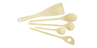 TESCOMA Vařečky a obracečka WOODY, sada 5 ks