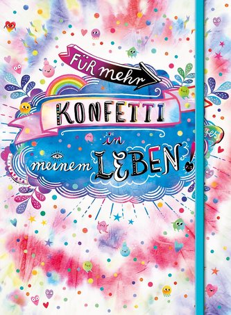 Für mehr Konfetti in meinem Leben! (Notizbuch No. 1 Emma Flint). DIN A5 punktkariert mit farbiger Einstecktasche, Lesebändchen u