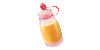 TESCOMA Pružná láhev PAPU PAPI 200 ml, se lžičkou, růžová