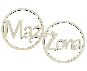 Dekoracja drewniana mąż i żona 42cm