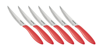 TESCOMA Nůž steakový PRESTO 12 cm, 6 ks, červená