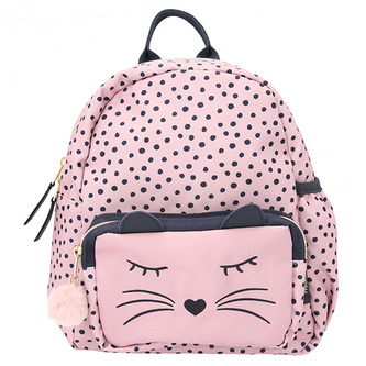 Batůžek Princess Mimi, Růžový s puntíky a kočkou | 0411915_A |28 x 24 x 11 cm