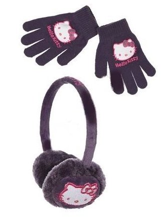 KLAPKY NA UŠI A RUKAVICE HELLO KITTY