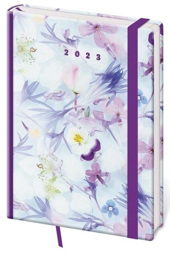 Diář 2023 týdenní A5 Vario - Blooms s gumičkou