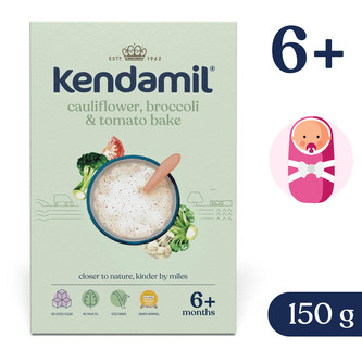 Kendamil Mléčná kaše s brokolicí, květákem a rajčaty (150 g)