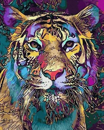 Malowanie po numerach - Spojrzenie tygrysa 40x50cm