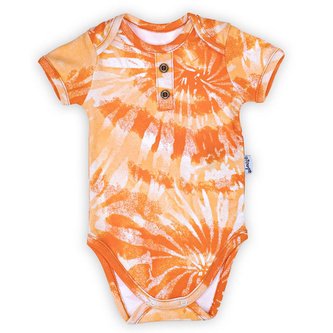 Kojenecké bavlněné body s krátkým rukávem Nicol Tomi oranžová - velikost 56 (0-3m)