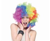 Peruka mega afro tęczowe